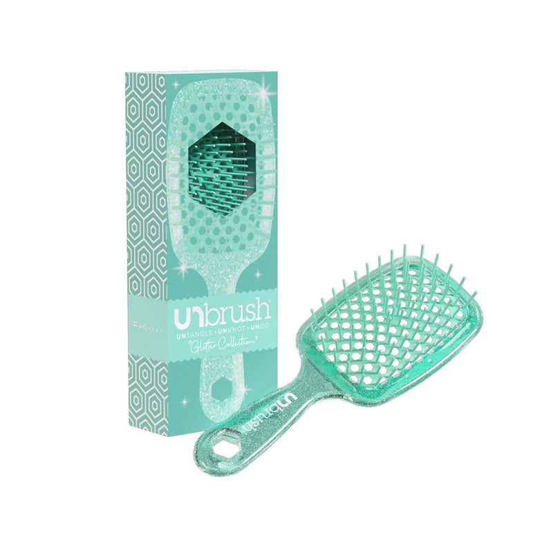 UNbrush Detangler Hair Brush - Glitter Turquoise