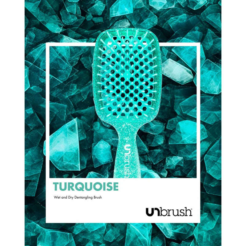 UNbrush Detangler Hair Brush - Glitter Turquoise