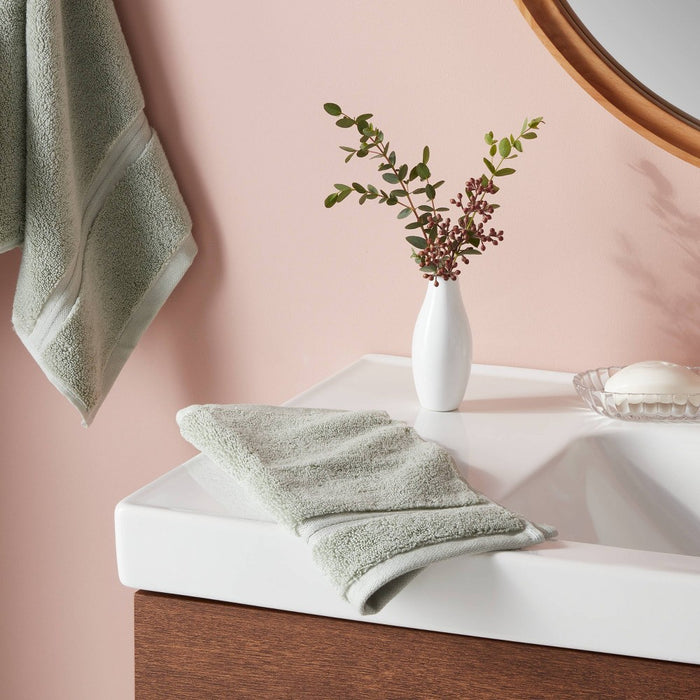 Spa Plush Washcloth Light Mint - Threshold