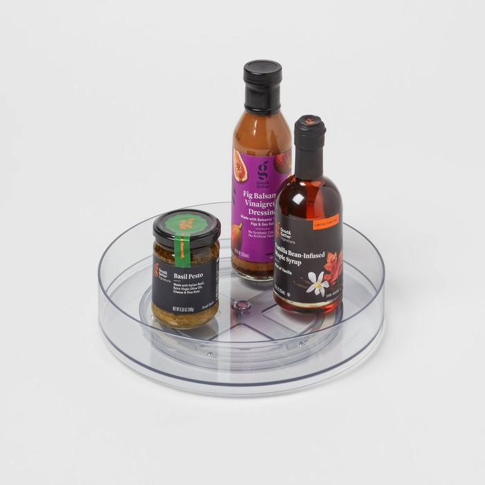 11" Low Plastic Lazy Susan Turn Table Clear - Brightroom