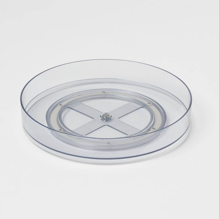 11" Low Plastic Lazy Susan Turn Table Clear - Brightroom