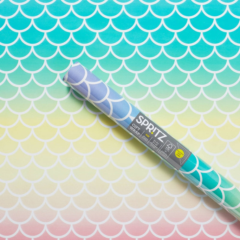 Mermaid Scales Paper Gift Wrapping Paper - Spritz (LOCAL PICKUP ONLY)