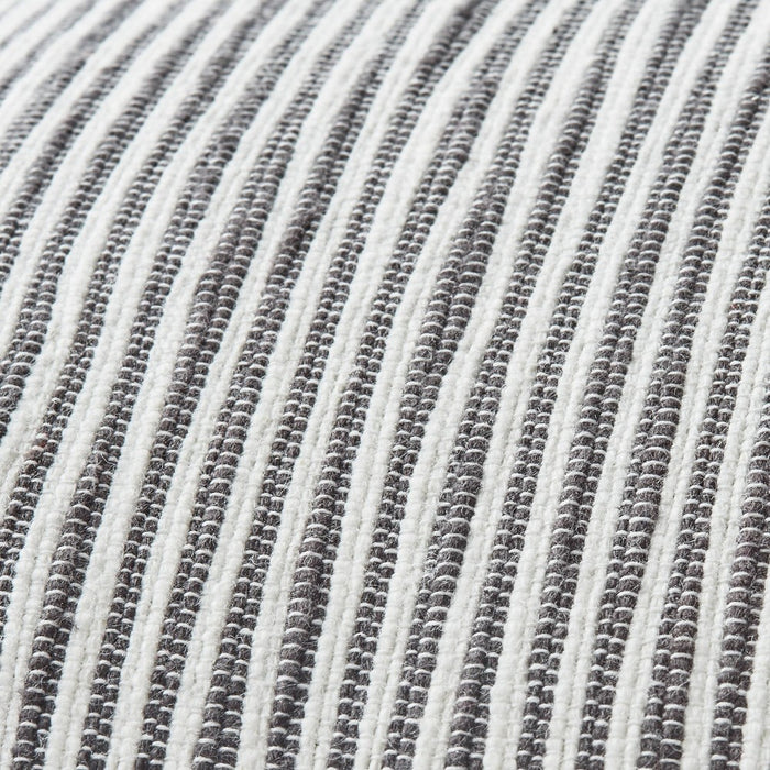 24"x24" Woven Slub Stripe Throw Pillow with Tassels Gray/White - Hearth & Hand with Magnolia