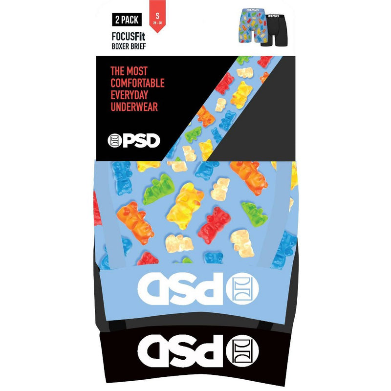 PSD Boys' 2pk 'Gummy Bears' Boxer Briefs - Gray/Blue L
