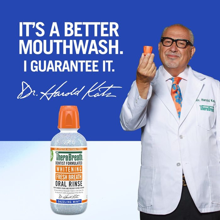 TheraBreath Whitening Mint Mouthwash - Dazzling Mint - 16 fl oz