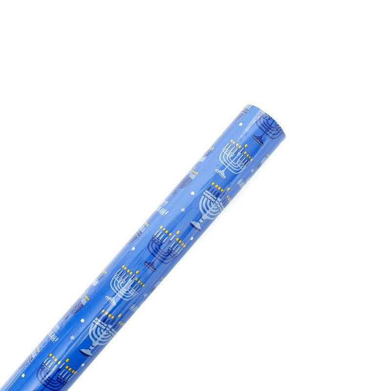 55 sq ft Happy Hanukkah and Menorah Gift Wrap - Spritz (LOCAL PICKUP ONLY)