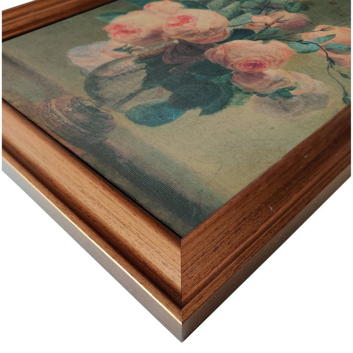 12" x 16" Antique Floral Framed Canvas Board Olive Green - Threshold