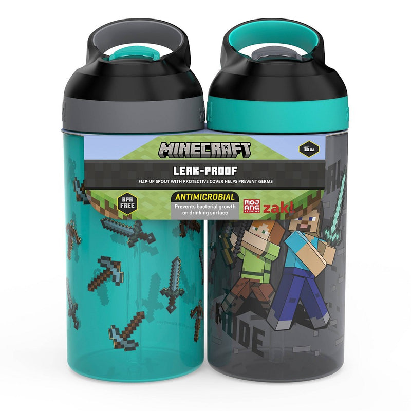 Minecraft 16oz 2pk Atlantic Water Bottles - Zak Designs