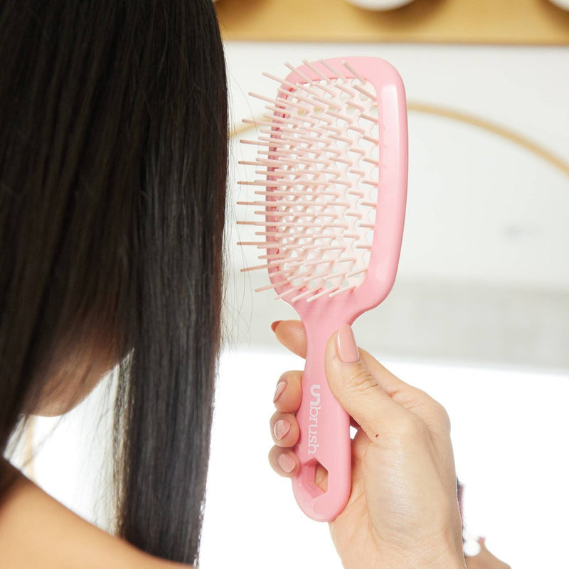 UNbrush Detangler Hair Brush - Pastel Rose Dark Pink