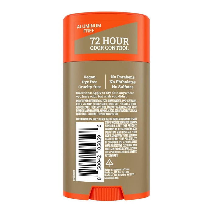Mando Whole Body Deodorant - Men's Aluminum-Free Smooth Solid Stick Deodorant - Unscented - 2.6oz