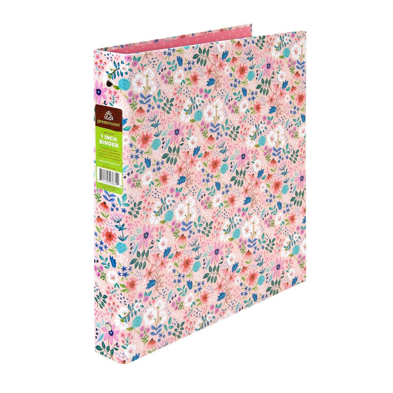 1" Ring Binder Ditsy Floral Pink - greenroom