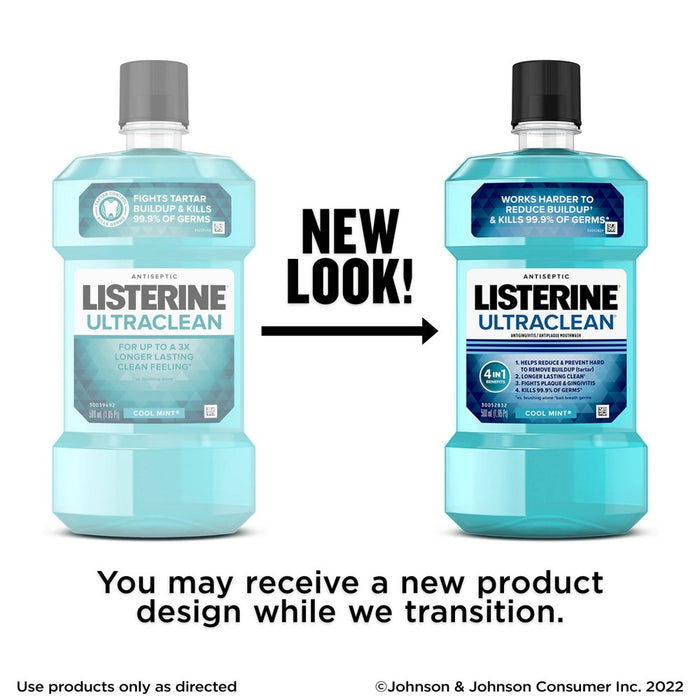 Listerine Ultraclean Tartar Control Antiseptic Mouthwash Cool Mint - 500ml