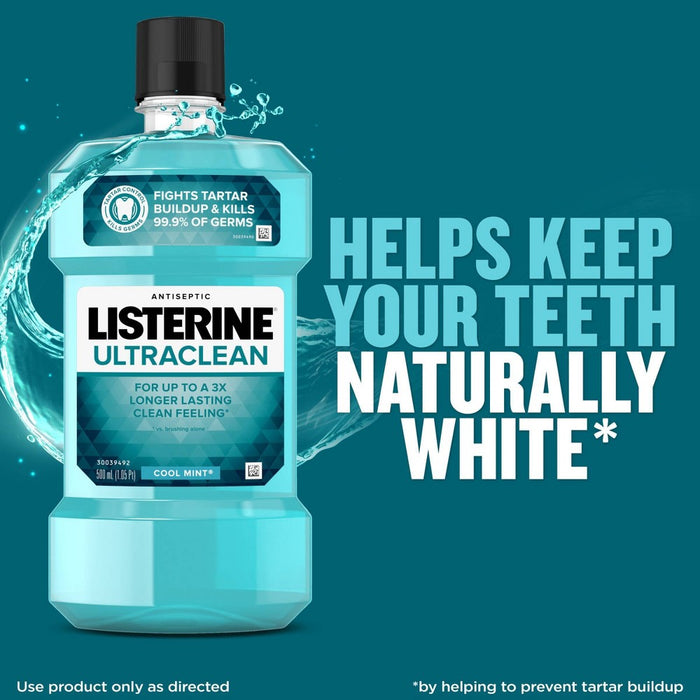 Listerine Ultraclean Tartar Control Antiseptic Mouthwash Cool Mint - 500ml
