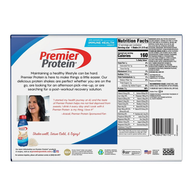 Premier Protein Nutritional Shake - Vanilla - 11.5oz/12ct