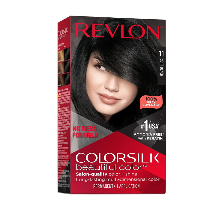 3 PACK!!!! Revlon ColorSilk Beautiful Color - 011 Soft Black - 4.4 fl oz