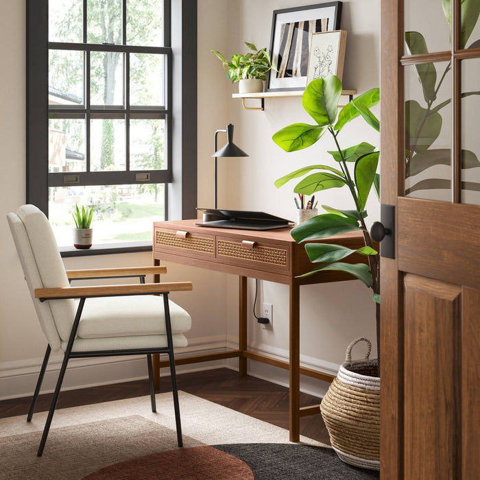 Minsmere Writing Desk with Drawers Brown - Threshold (LOCAL PICKUP ONLY)