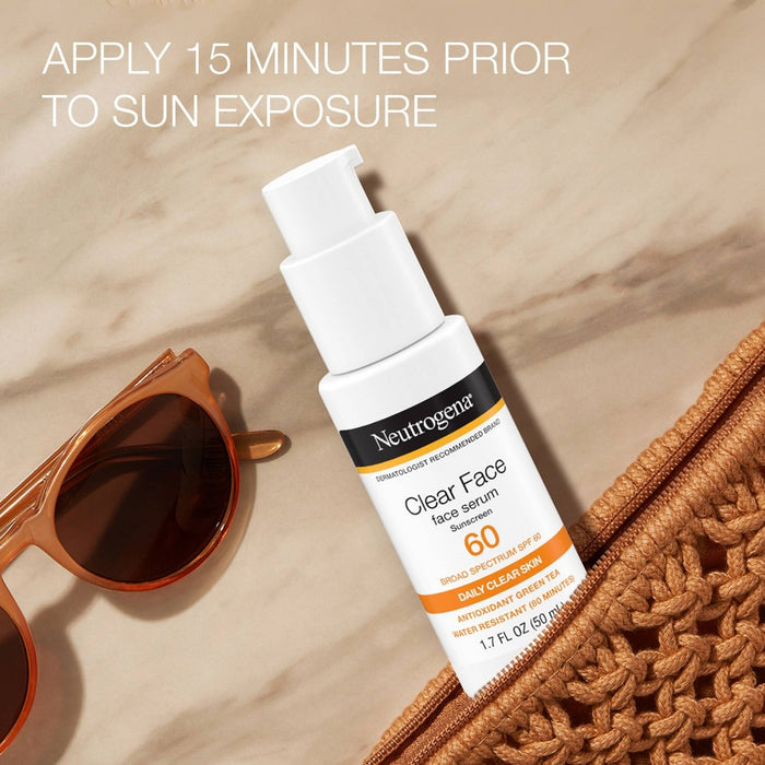 Neutrogena Clear Face Sunscreen Serum with Green Tea - SPF 60+ - 1.7 fl oz