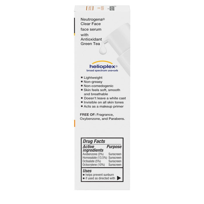 Neutrogena Clear Face Sunscreen Serum with Green Tea - SPF 60+ - 1.7 fl oz