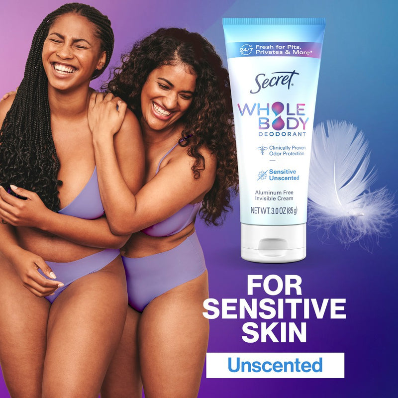 Secret Whole Body Aluminum Free Deodorant Clear Cream - Unscented - 3.0oz