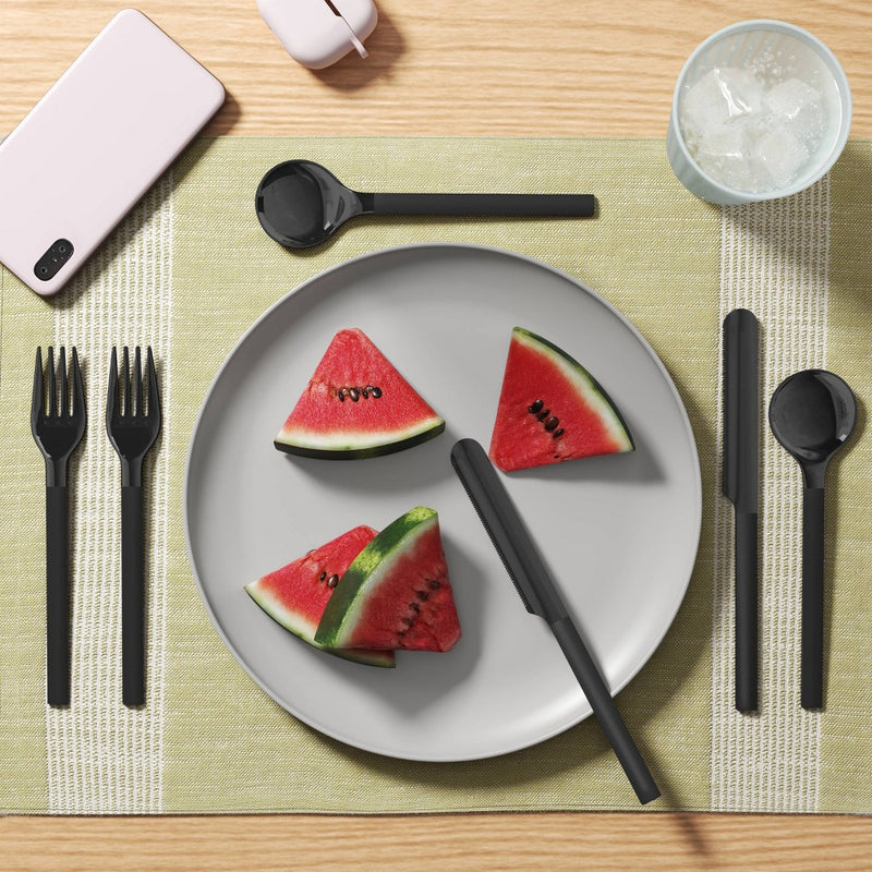 6pk Flatware Set Black - Room Essentials