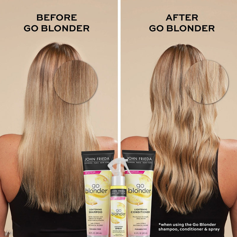 John Frieda Go Blonder Lightening Conditioner for Blonde Hair, Brighten Citrus and Chamomile - 8.3 fl oz