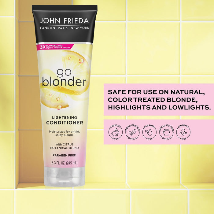 John Frieda Go Blonder Lightening Conditioner for Blonde Hair, Brighten Citrus and Chamomile - 8.3 fl oz
