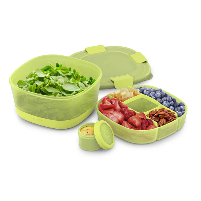 Ello Plastic Salad Bento Food Storage Container Set Neon
