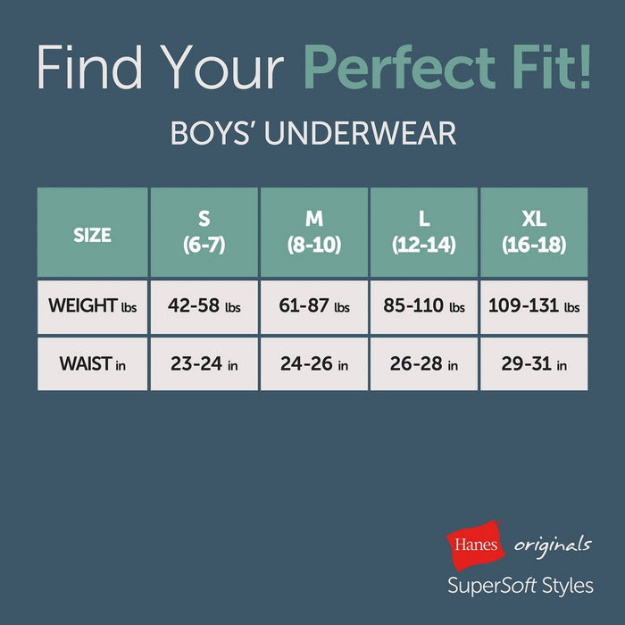 Hanes Originals Boys' 5pk SuperSoft Boxer Briefs S