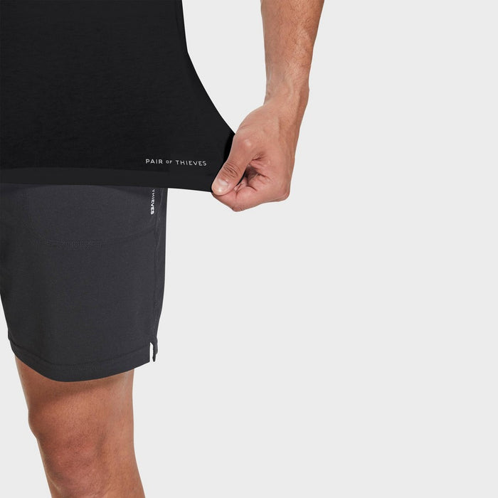 Pair of Thieves Men's 2pk Crewneck Undershirt - Black S: SuperSoft Cotton Blend, Stretch, Breathable, Short Sleeve