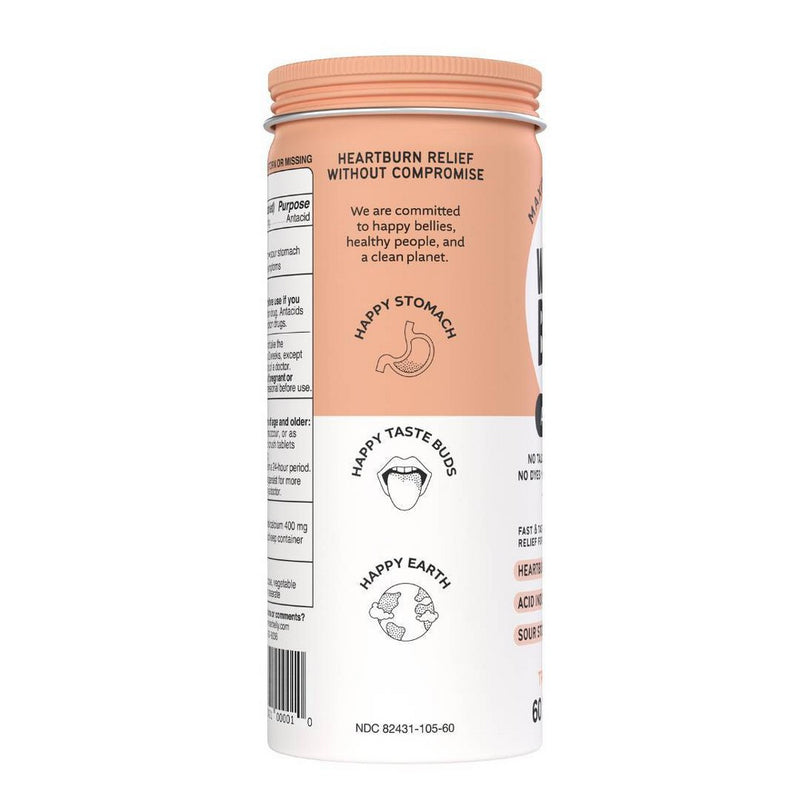 Wonderbelly 1000mg Tropical Fruit Antacid - 60ct