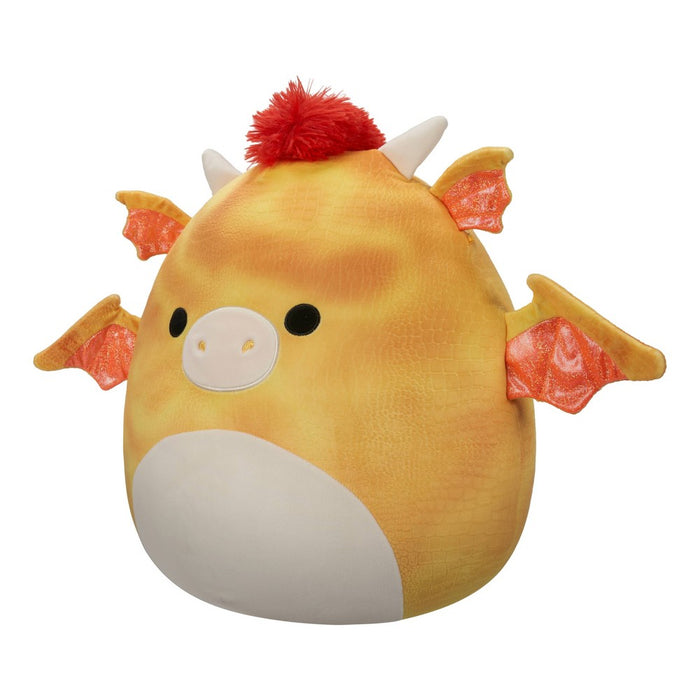 Squishmallows 16" Dieric Yellow Textured Dragon with Red Hair Large Plush