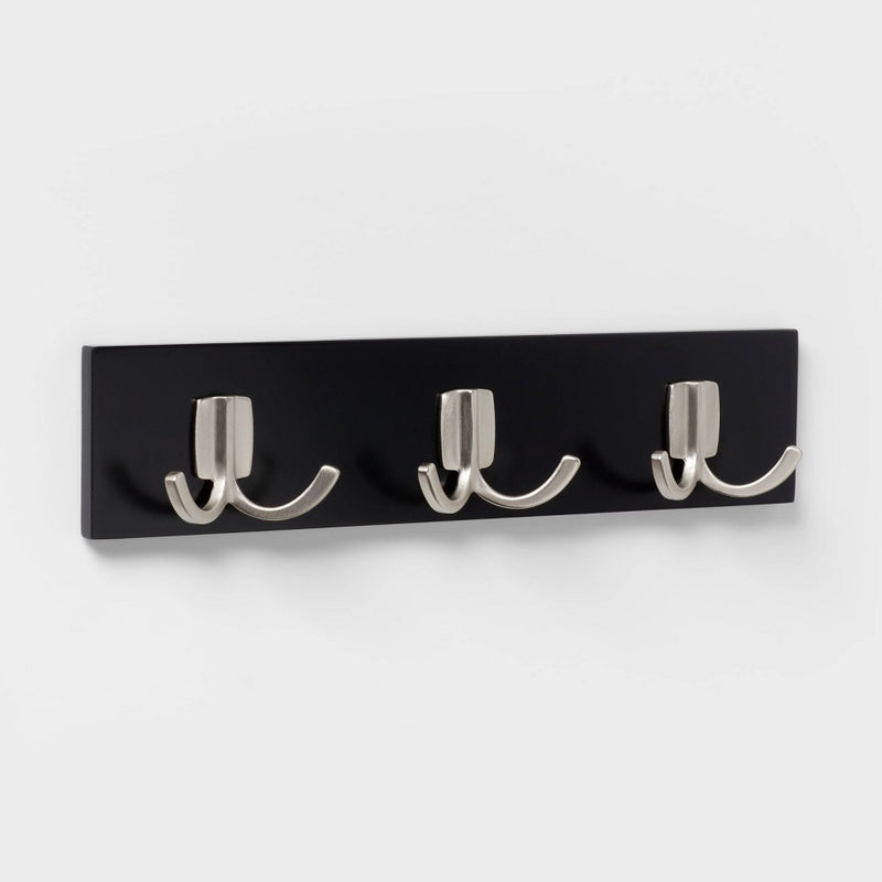 Modern Octopus 3 Rail Nickel Hooks Black - Brightroom