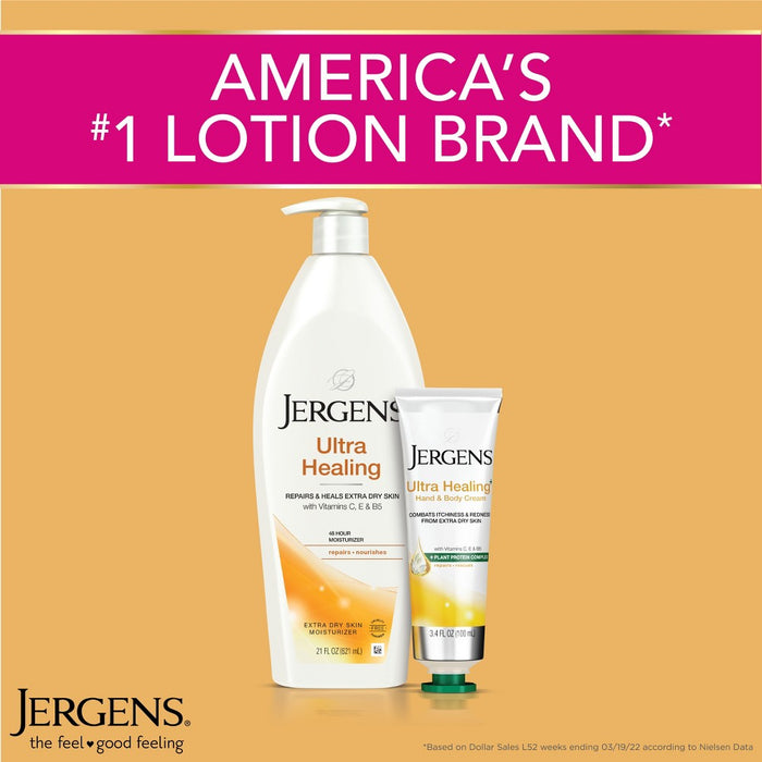 Jergens Ultra Healing Hand and Body Lotion, Dry Skin Moisturizer with Vitamins C, E, and B5 Scented - 21 fl oz