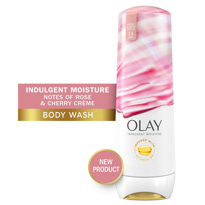 Olay Indulgent Moisture Body Wash Infused with Vitamin B3 - Notes of Rose and Cherry Creme - 20 fl oz