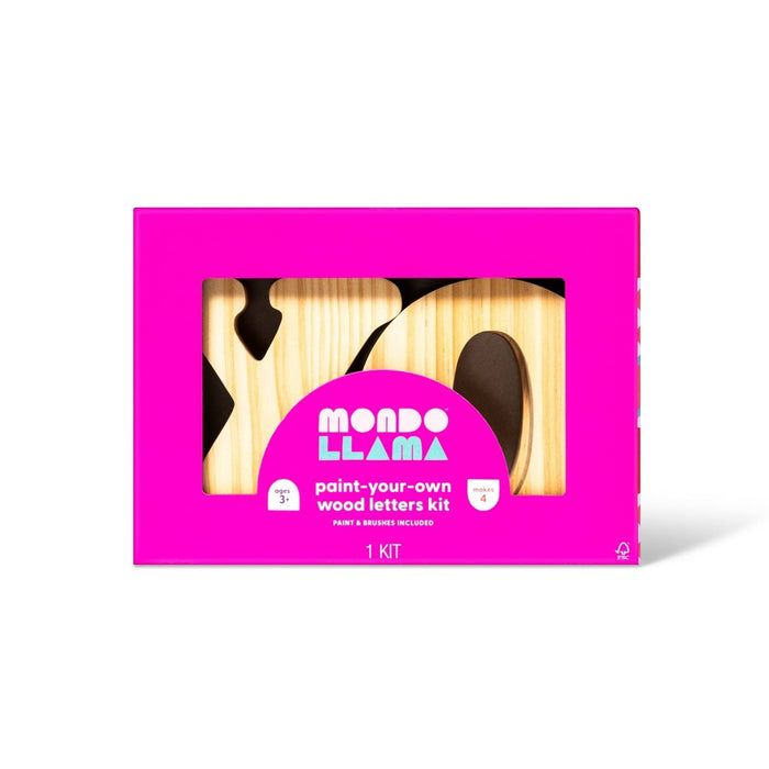 Paint-Your-Own Valentine's Day Wood Craft XOXO Kit - Mondo Llama
