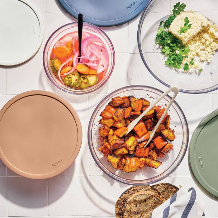 8pc Glass Set of 4 Mixing Bowls with Lids Clear - Figmint