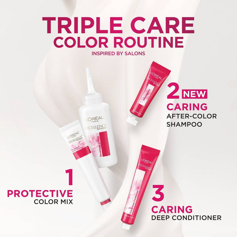 L'Oreal Paris Excellence Creme Triple Protection Color - 6.3 fl oz - 3 Natural Black - 1 kit