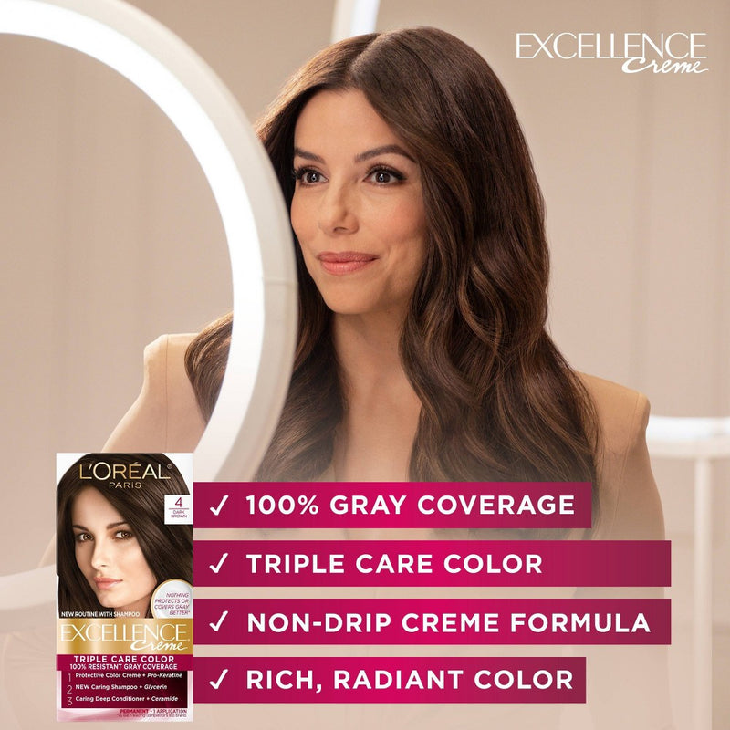 L'Oreal Paris Excellence Creme Triple Protection Color - 6.3 fl oz - 3 Natural Black - 1 kit
