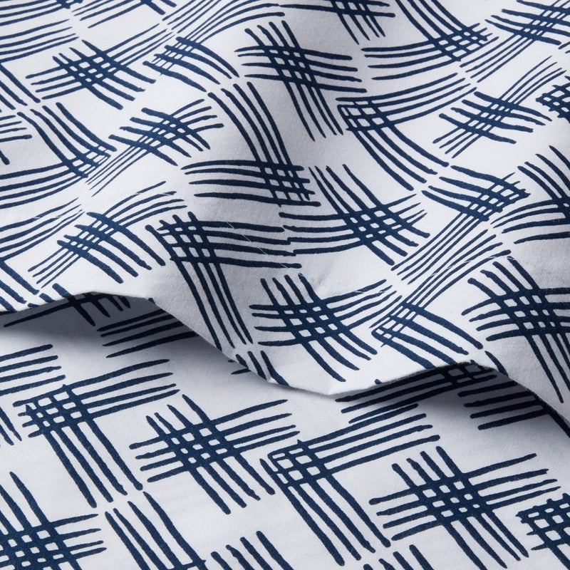 King Easy Care Printed Pattern Sheet Set Blue Geo - Room Essentials