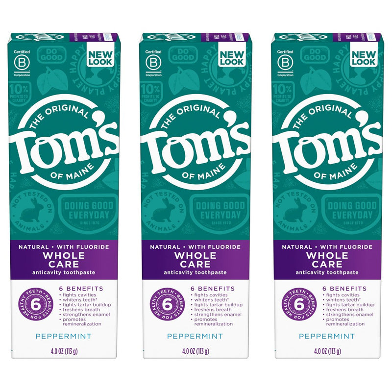 Tom's of Maine Whole Care Toothpaste - Peppermint - 4oz/3pk