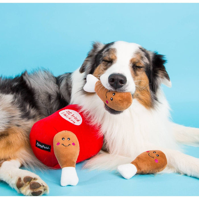 ZippyPaws Burrow Bucket of Chicken Dog Toy