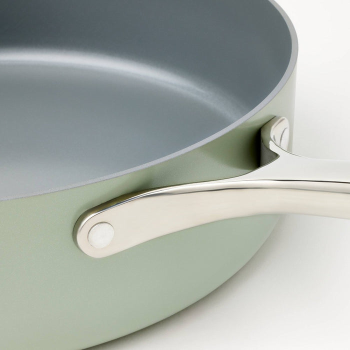 5qt Nonstick Ceramic Coated Aluminum Saute Pan Sage Green - Figmint