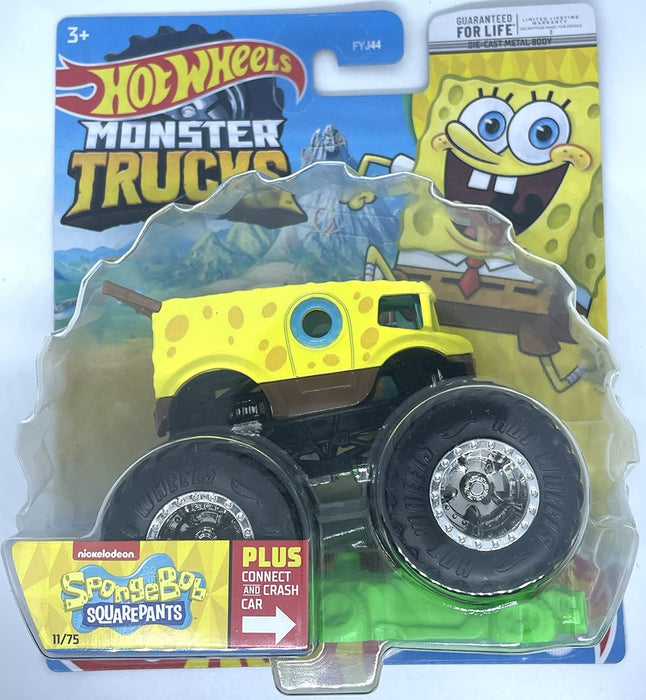 SPONGEBOB 11/75 W/ CRASH & CONNECT CAR MONSTER TRUCKS HOT WHEELS 2022
