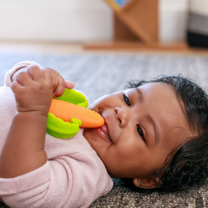 Infantino Little Nibbles Textured Silicone Teether - Carrot