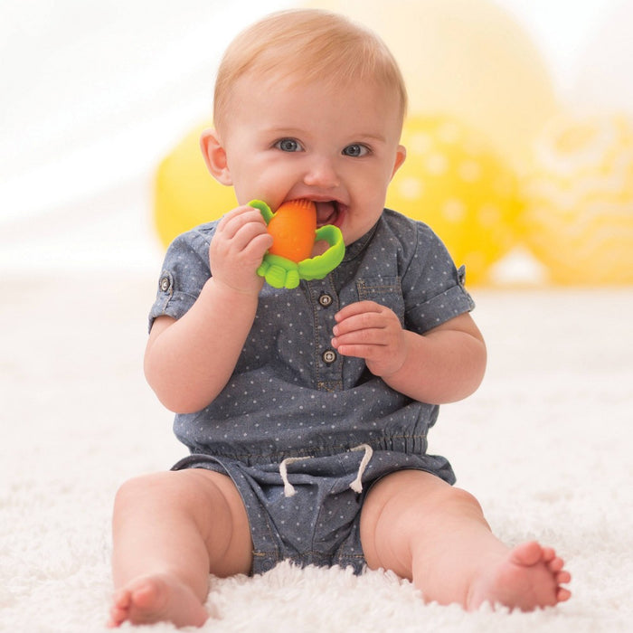 Infantino Little Nibbles Textured Silicone Teether - Carrot