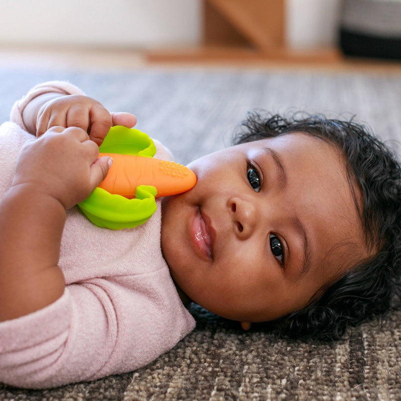 Infantino Little Nibbles Textured Silicone Teether - Carrot