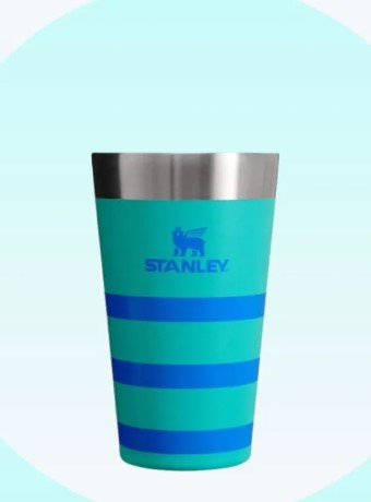 Stanley 16 oz Stainless Steel Stacking Pint Aquamarine Striped