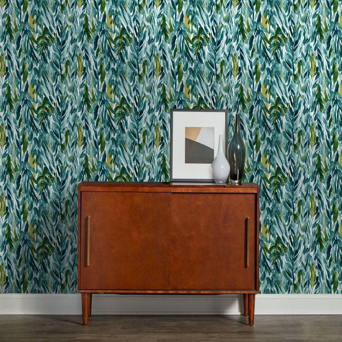 Leaves Peel & Stick Wallpaper Green - Opalhouse