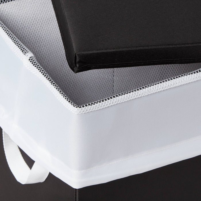 Laundry Hamper with Lift Liner and Lid Black - Brightroom