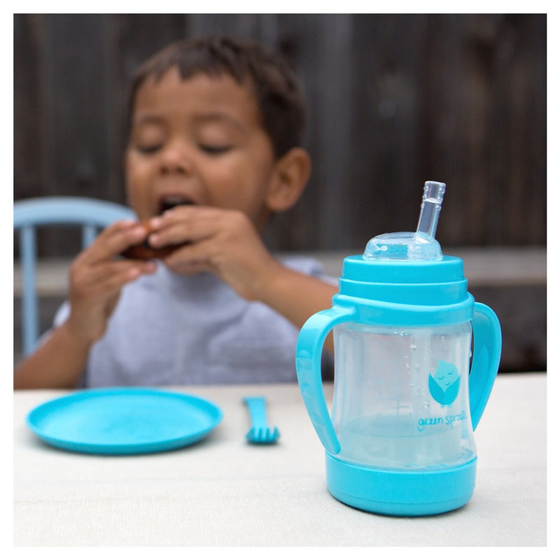 green sprouts Glass Sip & Straw Cup - Green - 4oz